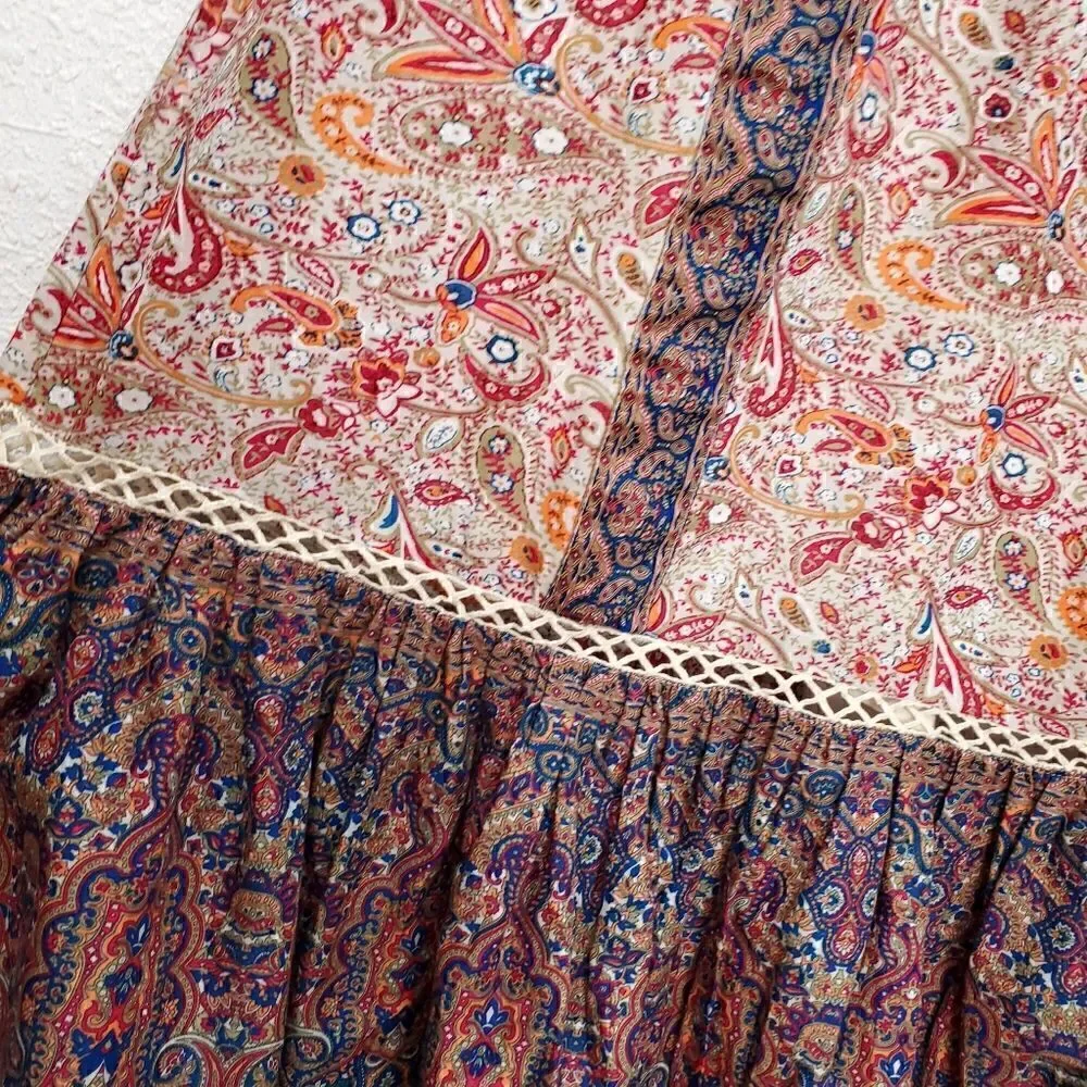 NWT HAUTE HIPPIE Paisley Embroidered Tiered Ruffle Maxi Dress - Picture 8 of 16